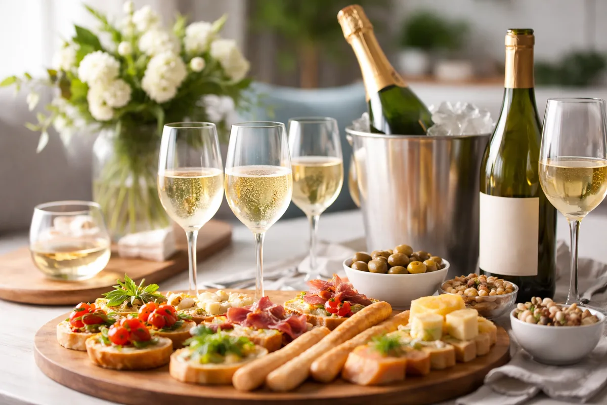 Quels sont les gestes de table pour recevoir avec du champagne et du vin à l'apéritif